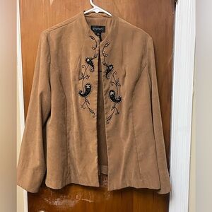 Studio 17 Brown Embroidered Blazer Size 16.     A12